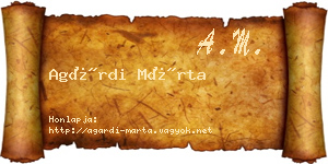 Agárdi Márta névjegykártya