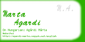 marta agardi business card